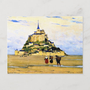 Postal Arte Clarence Gagnon, Mont-Saint Michel, mañana