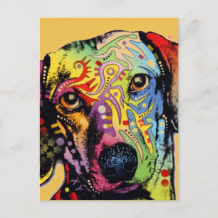 Postal arte colorido de Dachshund