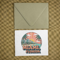 Arte colorido de viaje vintage Miami Florida 80s