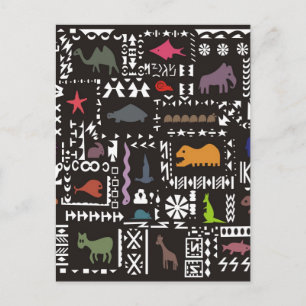 Postal Arte colorido y abstracto de África