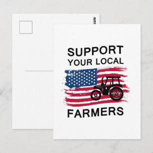 Postal Arte con palabras de apoyo a los agricultores loca