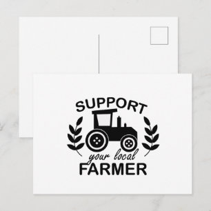Postal Arte con palabras de apoyo al agricultor local