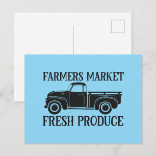 Postal Arte con palabras de mercado de agricultores lindo