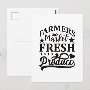 Postal Arte con palabras divertidas de mercado de agricul