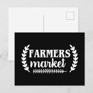Postal Arte con palabras divertidas de mercado de agricul