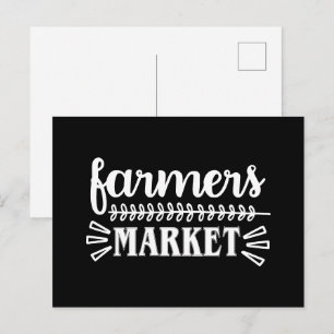 Postal Arte con palabras divertidas de mercado de granjer