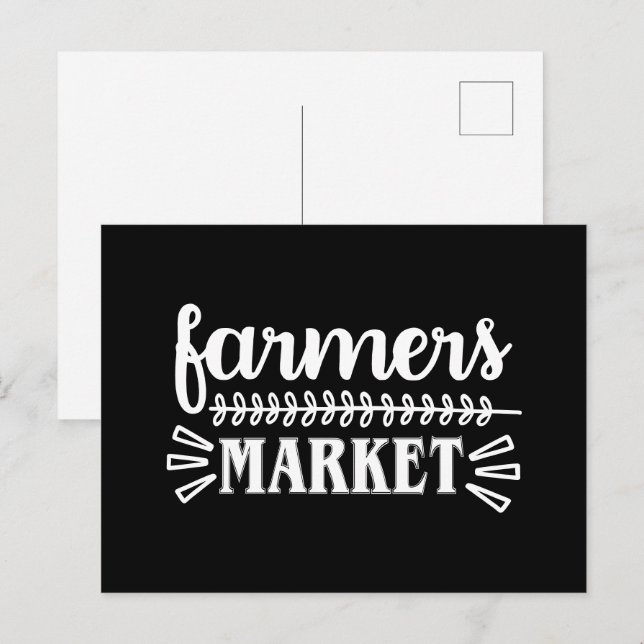Postal Arte con palabras divertidas de mercado de granjer (Anverso / Reverso)