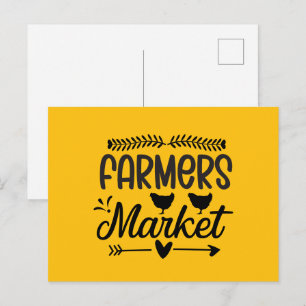 Postal Arte con palabras divertidas del mercado de agricu