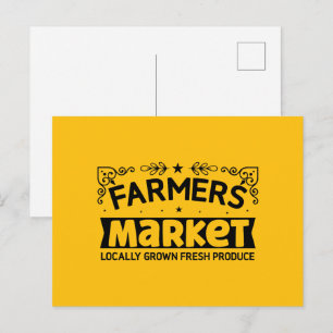 Postal Arte con palabras divertidas del mercado de agricu