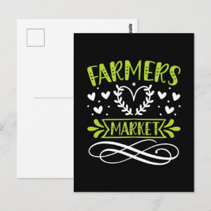 Postal Arte con palabras divertidas del mercado de agricu