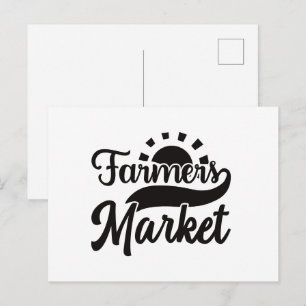 Postal Arte con palabras divertidas del mercado de agricu