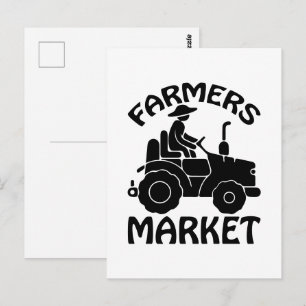 Postal Arte con palabras divertidas del mercado de agricu