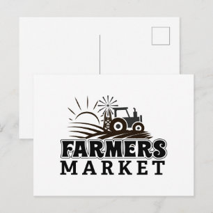 Postal Arte con palabras divertidas para mercado de agric
