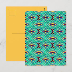 Postal Arte con Patrón de Geoda Boho Chic Tropical del Su