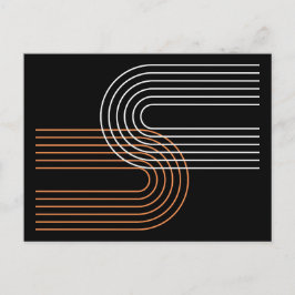 Postal arte contemporáneo de la línea de arco mínimo abst