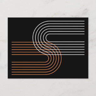 Postal arte contemporáneo de la línea de arco mínimo abst