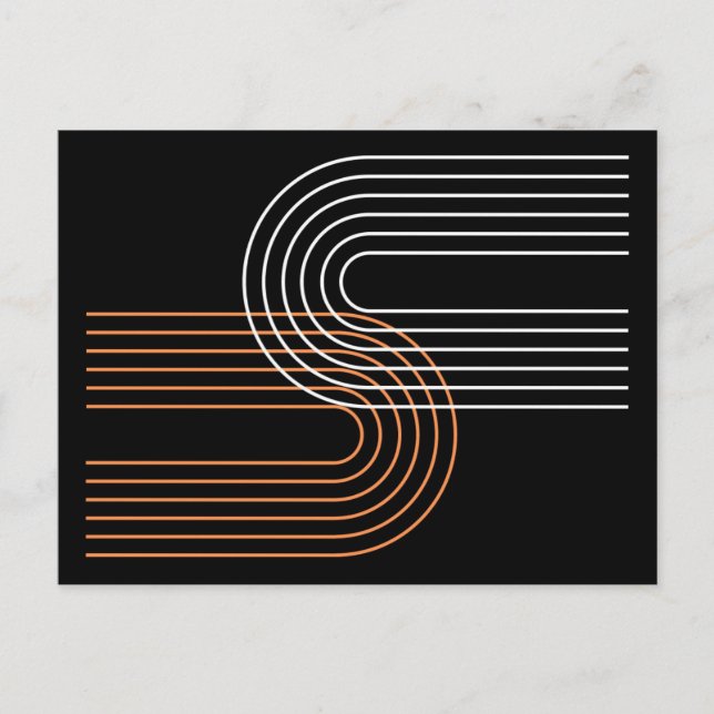 Postal arte contemporáneo de la línea de arco mínimo abst (Anverso)