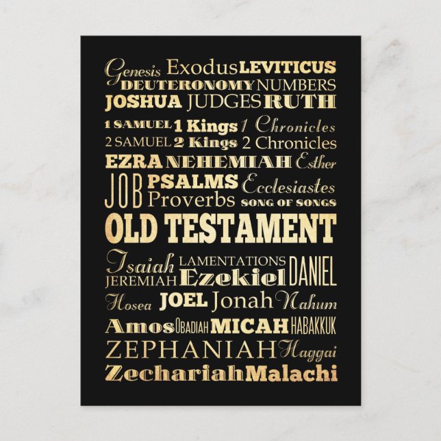 Postal Arte Cristiano - Libros del Antiguo Testamento. (Anverso)