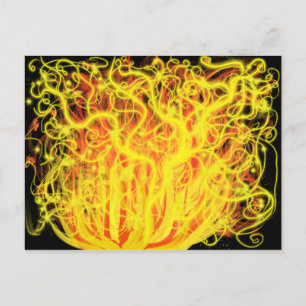 Postal Arte cristiano profético de la zarza ardiente de M