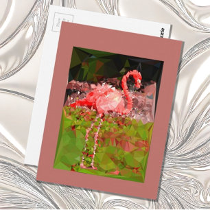 Postal Arte cubismo Flamingo Bird