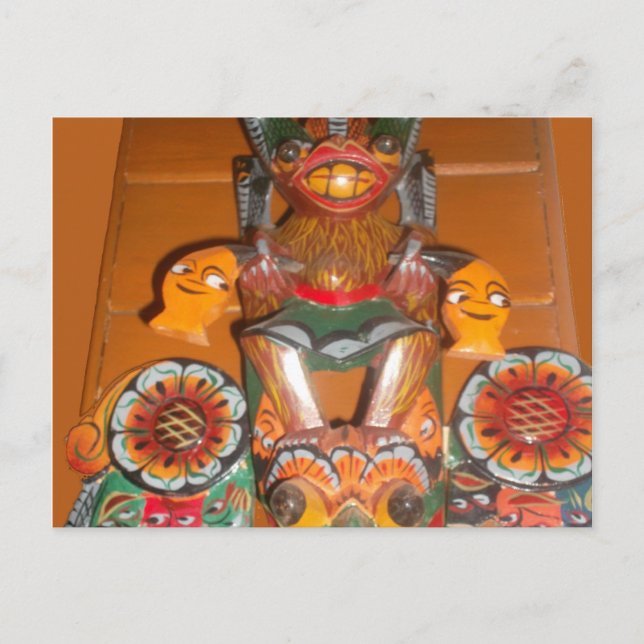 Postal Arte cultural único - Diseño ceilandés/indonesio (Anverso)