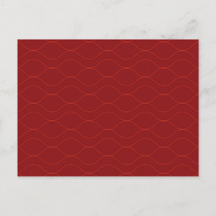 Postal Arte de abstracción de onda fría, rojo, simple, el