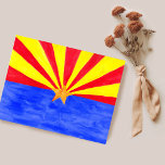 Postal Arte de acuarela con bandera de Arizona<br><div class="desc">Mira esta súper colorida bandera de Arizona. Y asegúrate de revisar mi tienda para ver más productos y diseños. Siempre puedes añadir tu propio texto. Avísame si quieres hacer algo personalizado. Si lo compras,  ¡gracias! Asegúrate de compartir una foto en Instagram de ella en acción y etiquetarme @shoshannahscribbles :)</div>