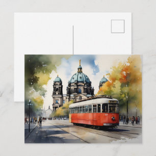 Postal arte de acuarela de Berlín