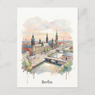 Postal arte de acuarela de Berlín