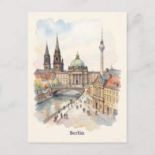 Postal arte de acuarela de Berlín