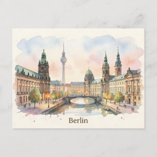 Postal arte de acuarela de Berlín
