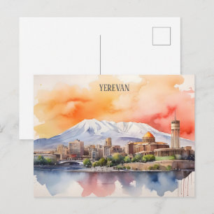 Postal arte de acuarela de Ereván