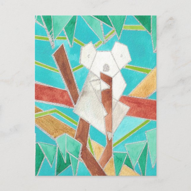Postal Arte de acuarela de koala (Anverso)