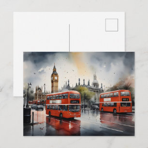 Postal Arte de acuarela de Londres 