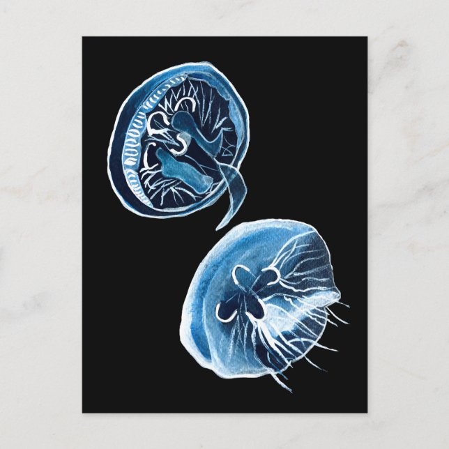 Postal Arte de acuarela de MoonJellyfish (Anverso)
