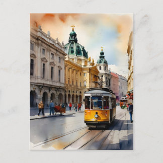 Postal arte de acuarela de Viena