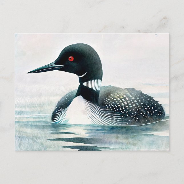 Postal Arte de acuarela para nadar en préstamo (Anverso)