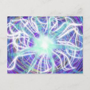 Postal Arte de adoración Aqua Blanco Azul Púrpura Oct 201