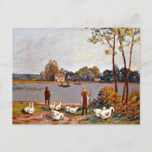 Postal Arte de Alfred Sisley: A orillas del río Loing