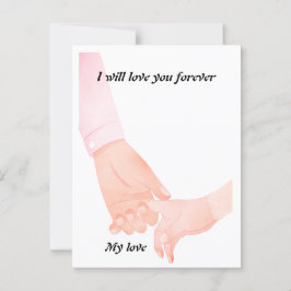 Postal Arte de amor mano a mano - padre e hijo sostienen