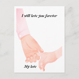 Postal Arte de amor mano a mano - padre e hijo sostienen 