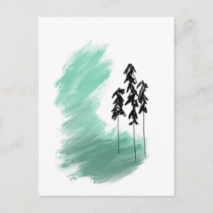 Postal arte de árbol verde escandinavo simple moderno men