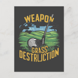 Postal Arte de Arma de Golf de Destrucción de Césped