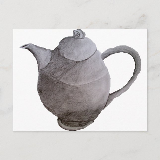 Postal Arte de arte de Teapot ilustracion arte cocina (Anverso)