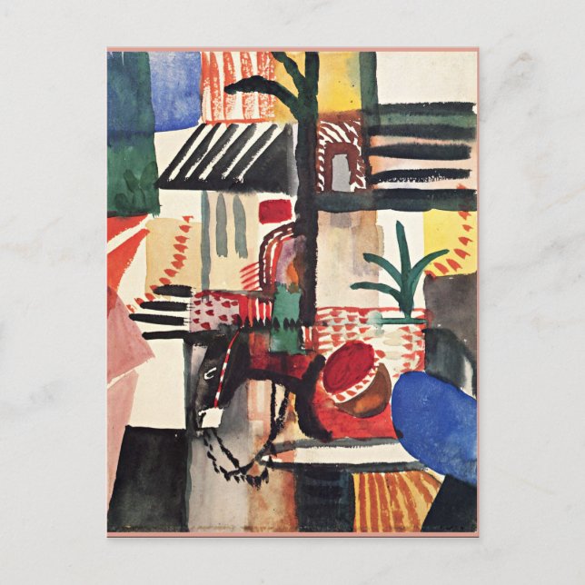 Postal Arte de August Macke, hombre con burro (Anverso)