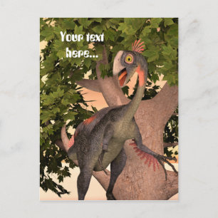 Postal Arte de aventura de dinosaurio Gigantoraptor para