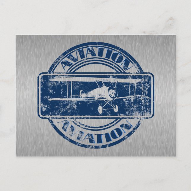 Postal Arte de aviación retro (Anverso)