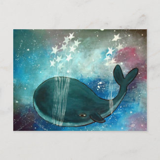 Postal Arte de ballenas Whimsical Postcard Cute Artwork