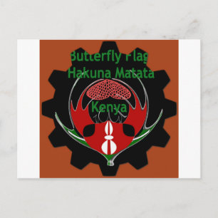 Postal Arte de Bandera de Mariposa de Kenia - Patriótico 