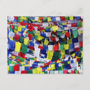 Postal Arte de Bandera de Oración Budista Tibetana para A